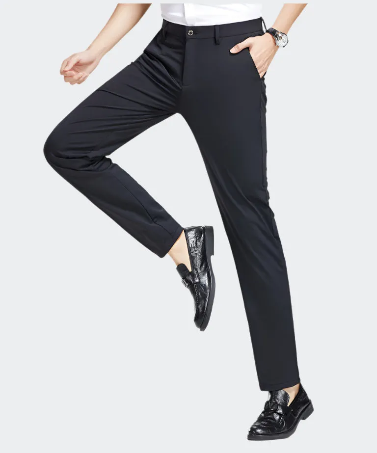 Men's Premium 4-Way Stretch Suit Pants | Wrinkle-Resistant Business Trousers