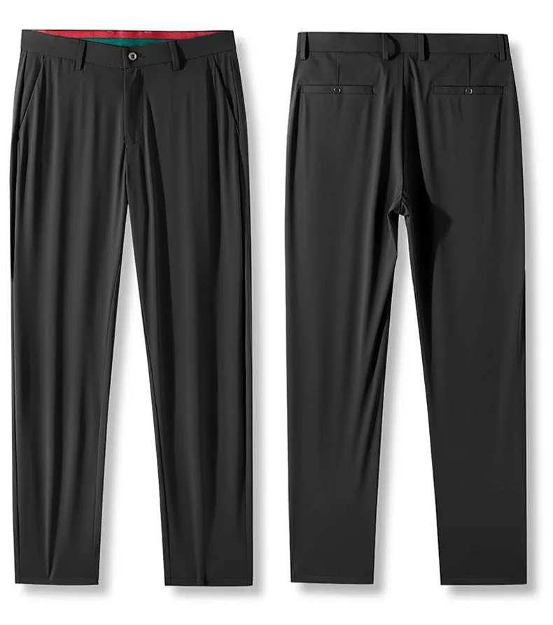 Men's Premium 4-Way Stretch Suit Pants | Wrinkle-Resistant Business Trousers