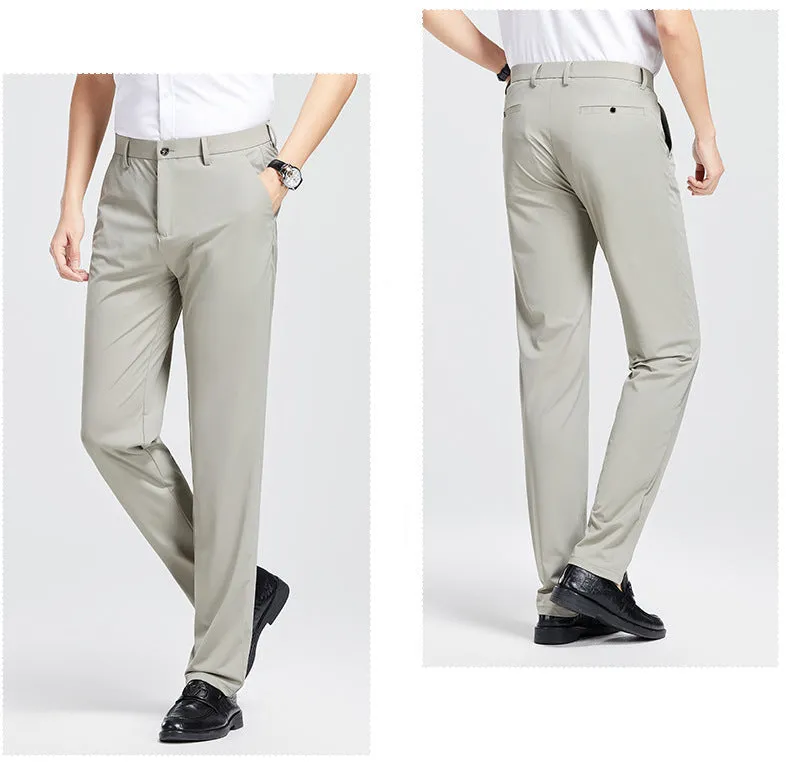 Men's Premium 4-Way Stretch Suit Pants | Wrinkle-Resistant Business Trousers