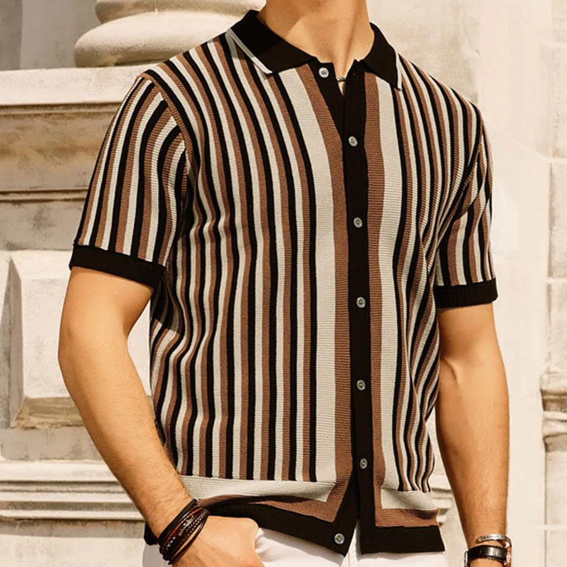 Men's Tencel Knitted Business Casual Shirts