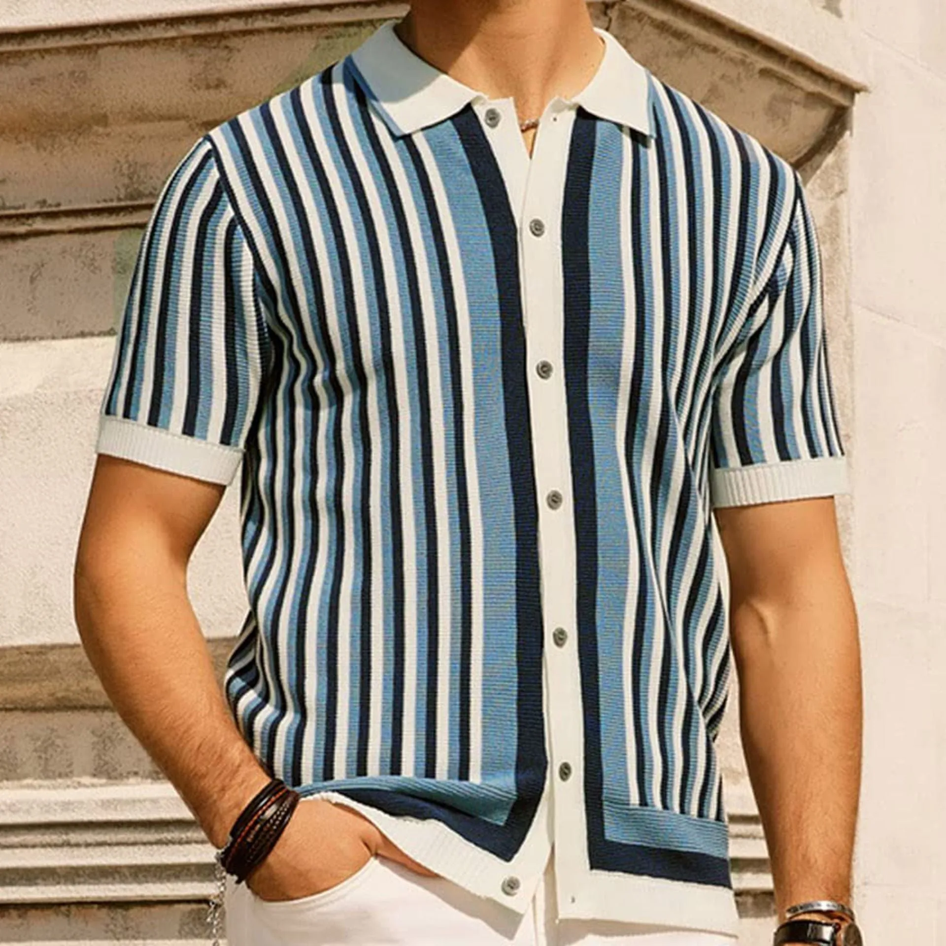 Men's Tencel Knitted Business Casual Shirts