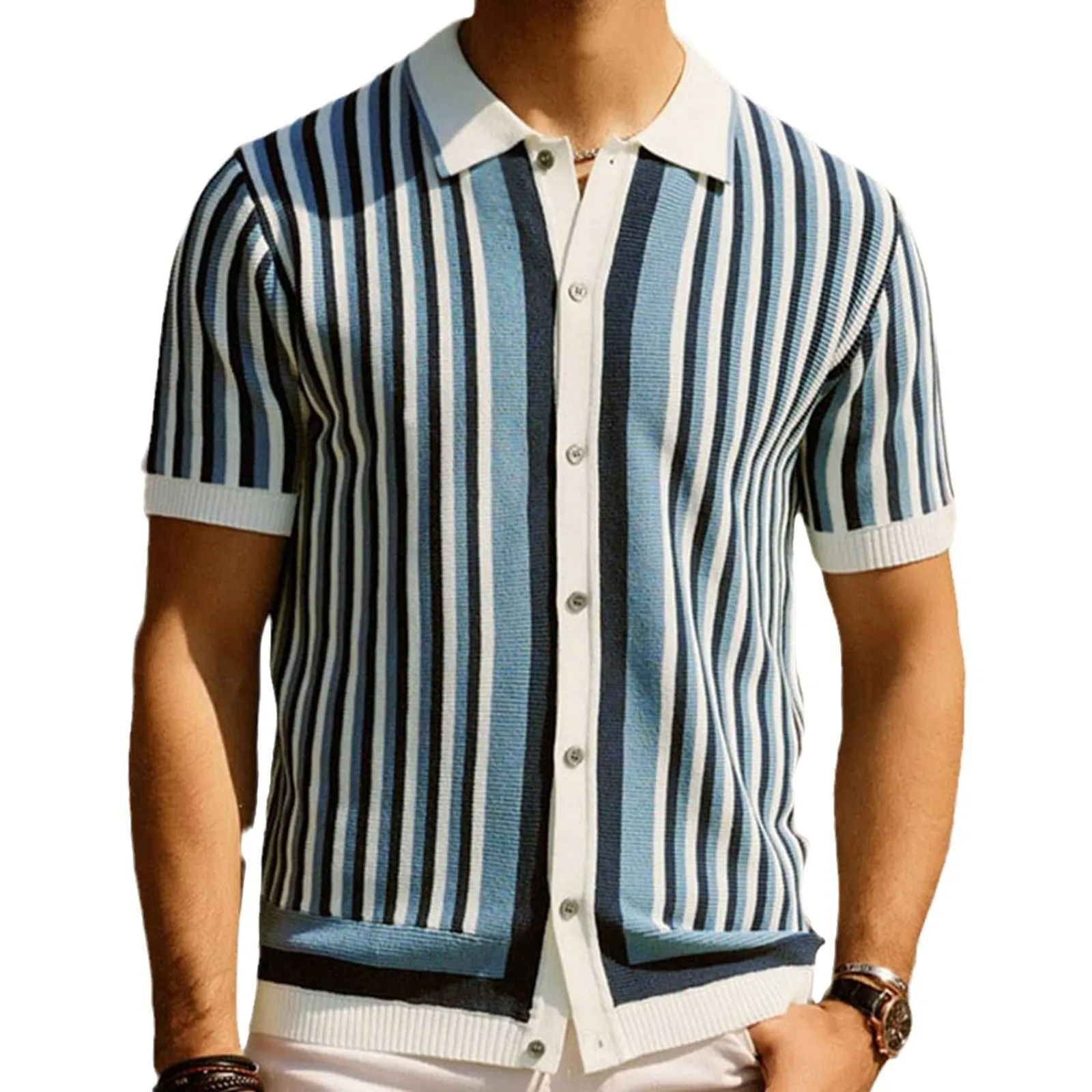 Men's Tencel Knitted Business Casual Shirts