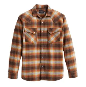 Men's Wyatt Shirt Coffee Gold Citrus Plaid