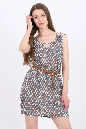 MISS PINKI Natalia mini belted Dress in print