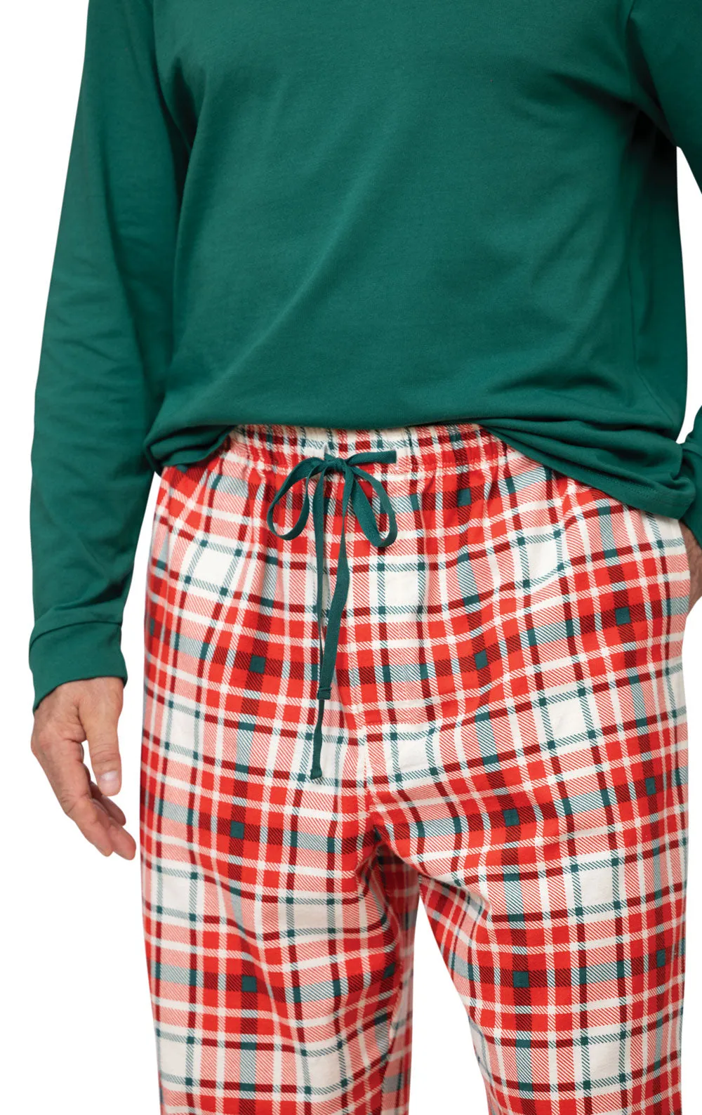 Modern Plaid Pullover Men's Pajamas - Couples