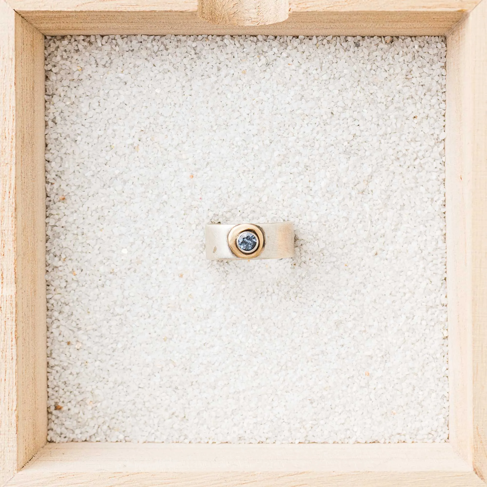 Montana Sapphire Freeform Ring on Cigar Band