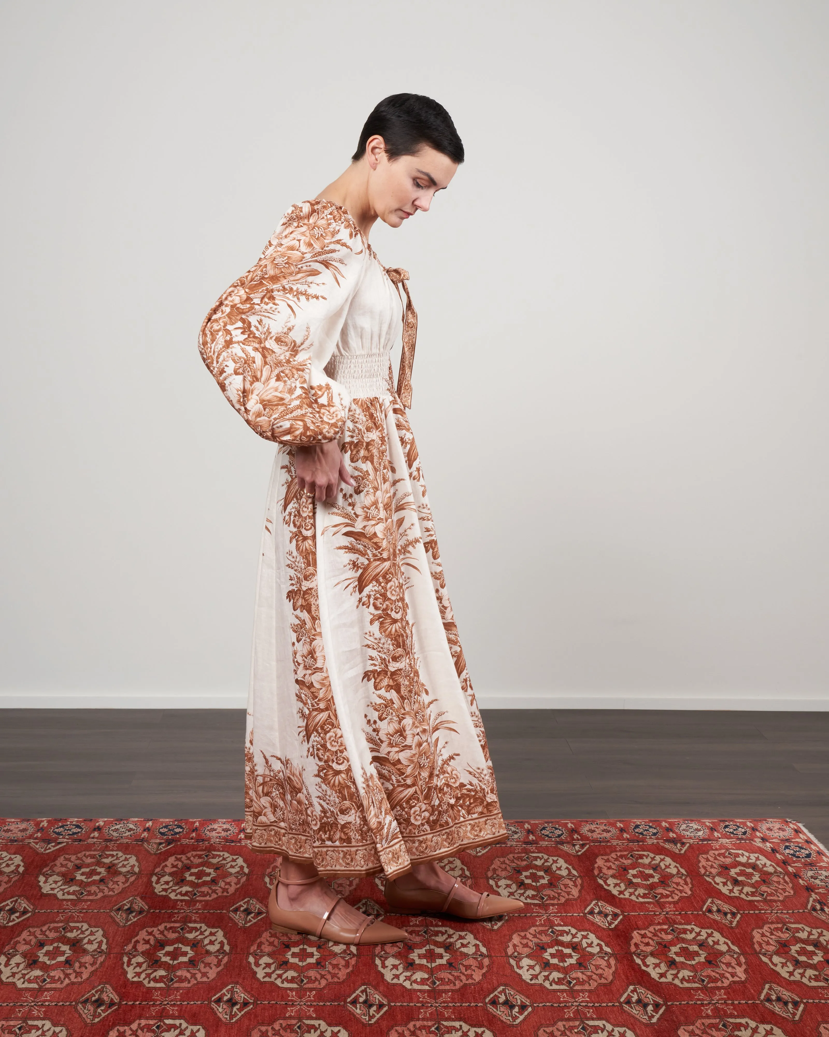 moonshine scoop long dress - caramel lily