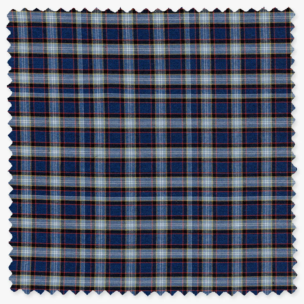 Navy Broadcloth Tartan