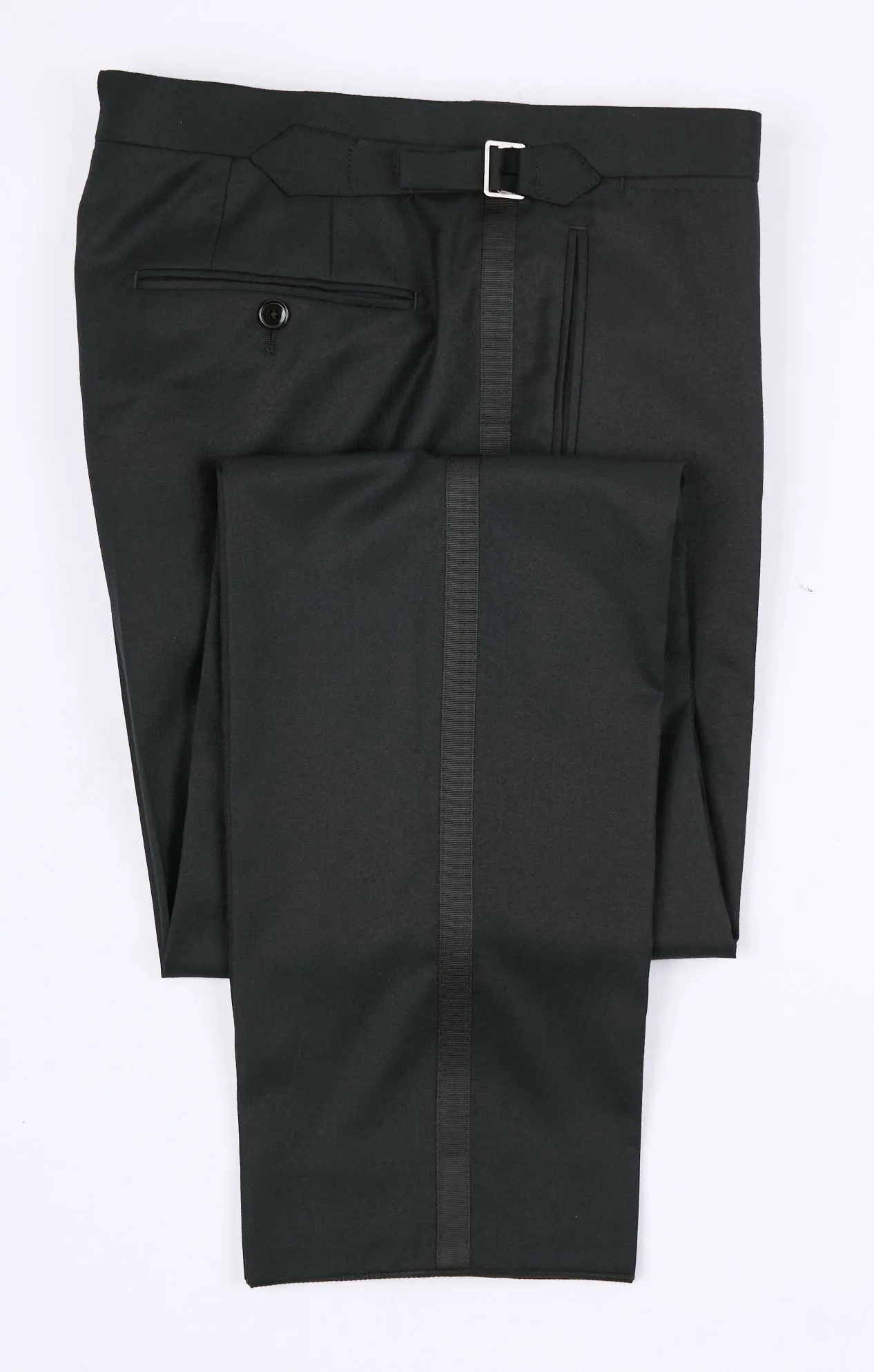 New SUITREVIEW Elmhurst Black Light Flannel Wide Peak Tuxedo - Size 40L, 42R (Other Sizes Special Order)