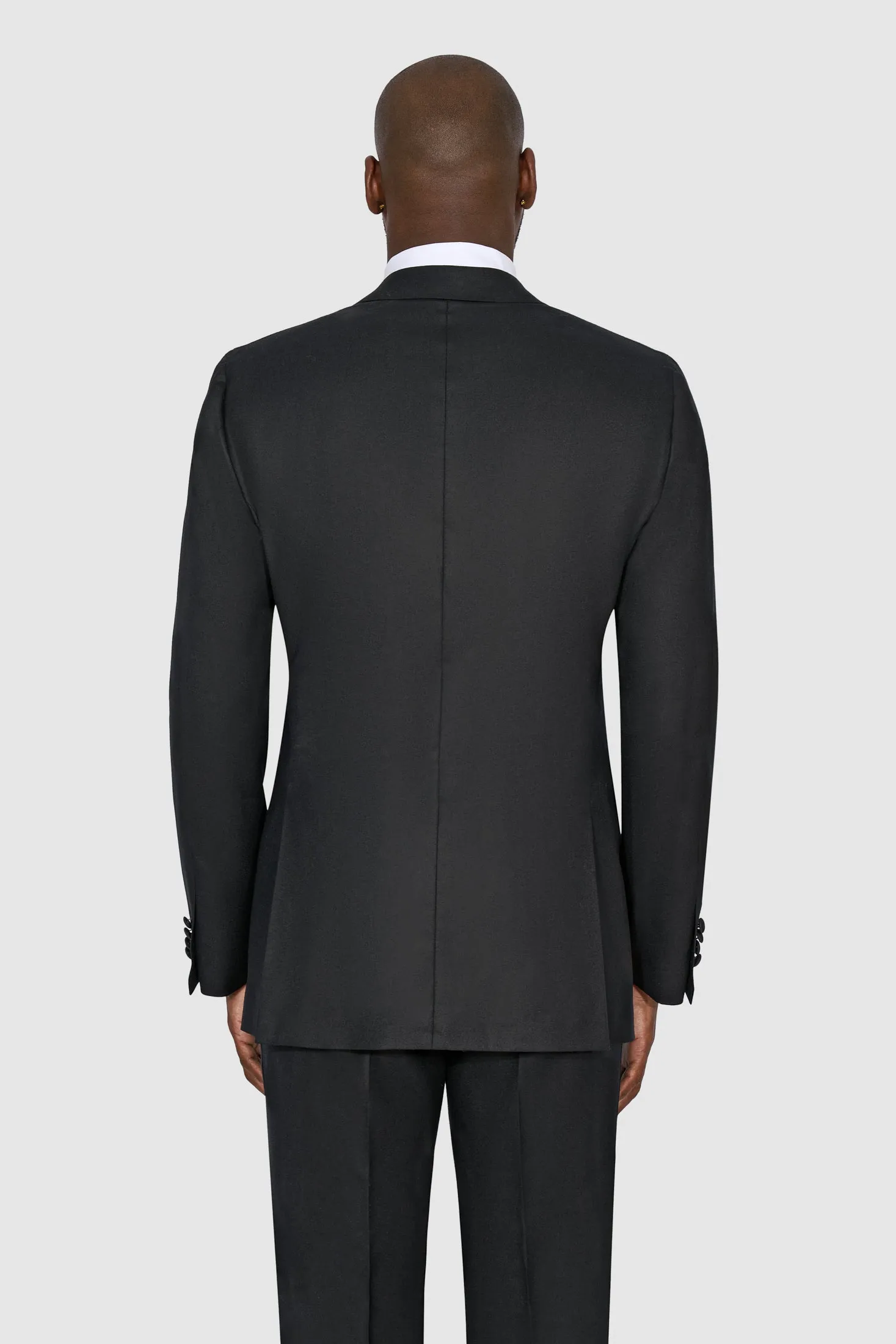 New SUITREVIEW Elmhurst Black Light Flannel Wide Peak Tuxedo - Size 40L, 42R (Other Sizes Special Order)