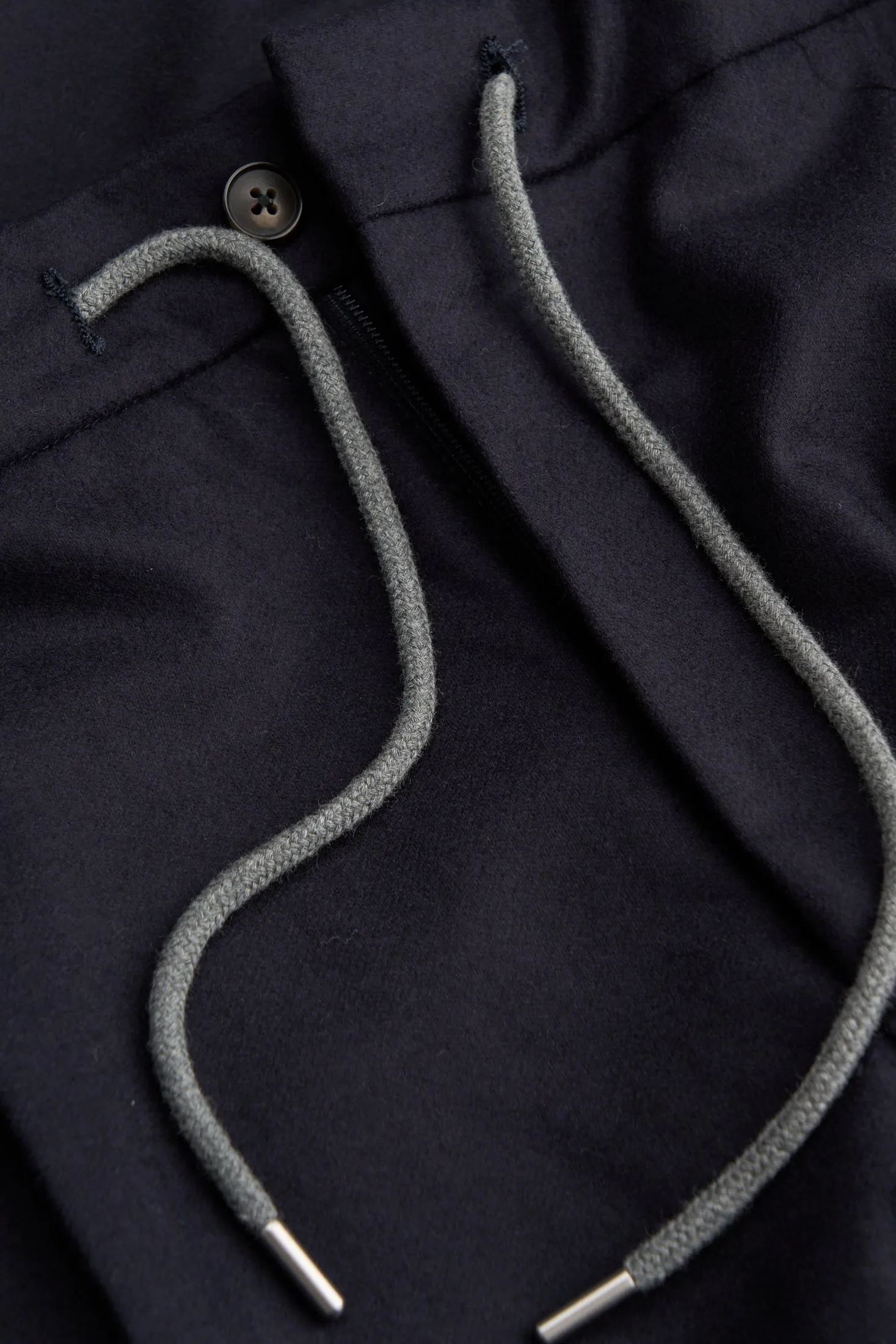 New Suitsupply Ames Pleat Navy Blue Pure Flannel Drawstring Pants - All Sizes Available (Extra Slim Fit)