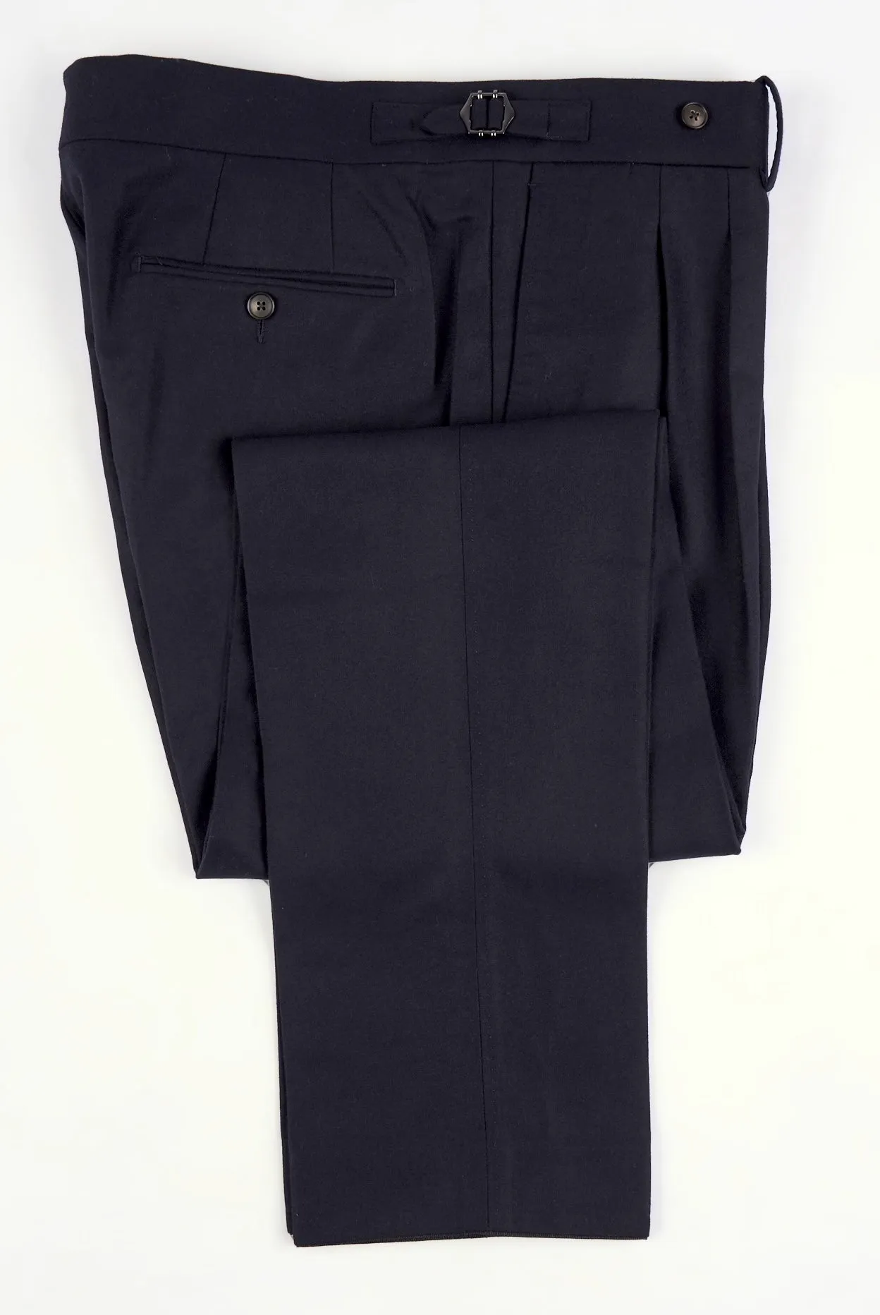 New Suitsupply Braddon Navy Blue Circular Wool Flannel Pants - Waist Size 34, 36, 38