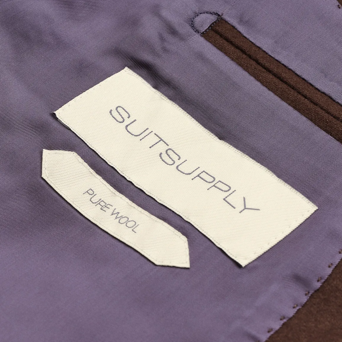 New Suitsupply Havana Chocolate Brown Circular Wool Flannel Suit - Size 36R (Final Sale)