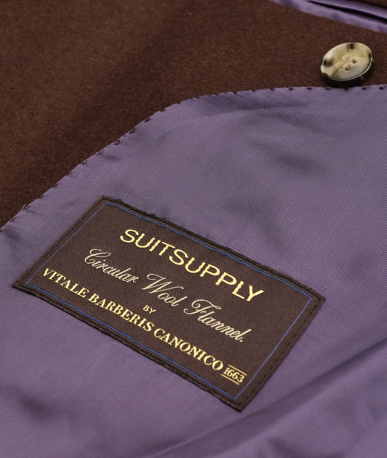 New Suitsupply Havana Chocolate Brown Circular Wool Flannel Suit - Size 36R (Final Sale)