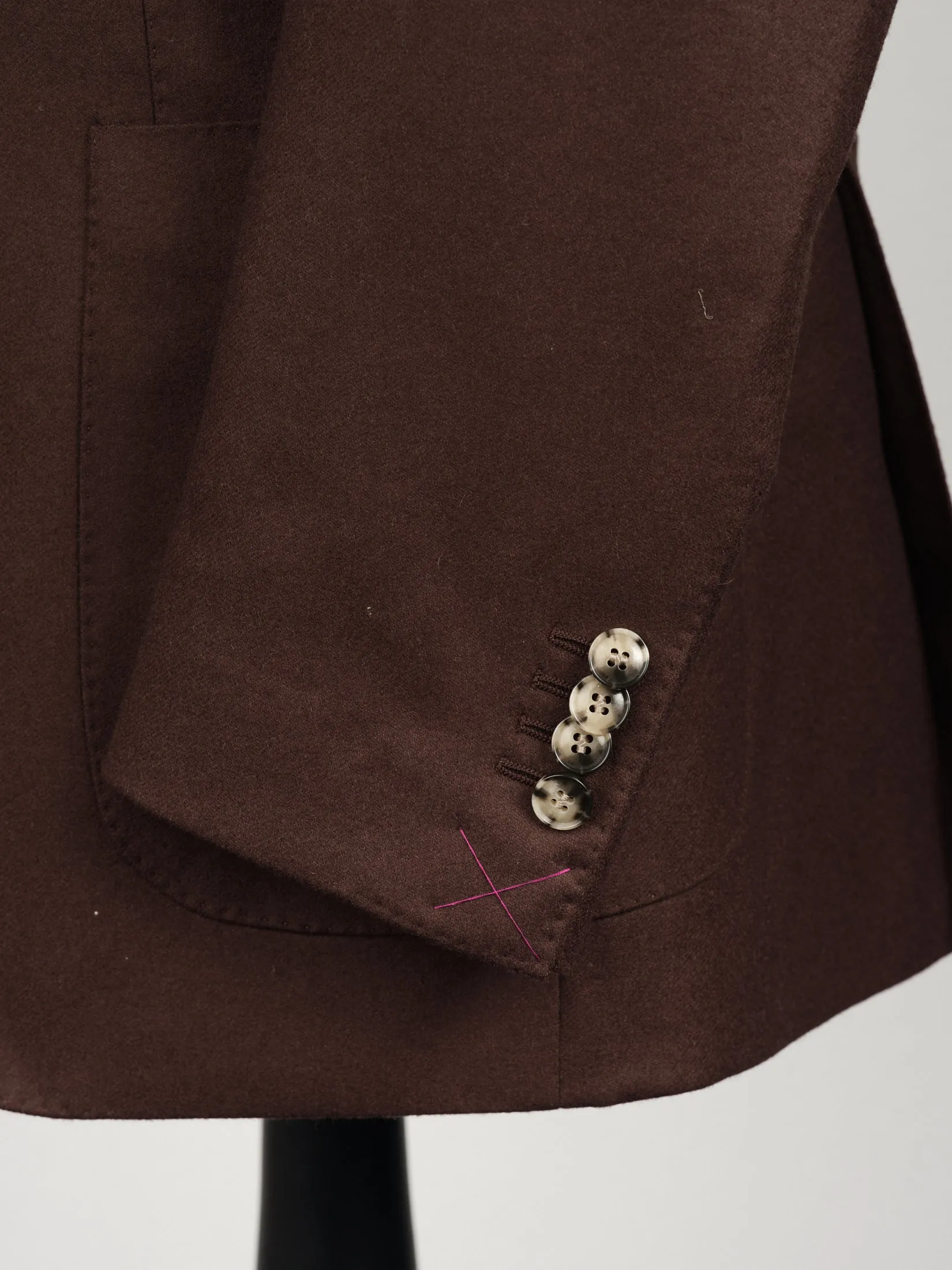 New Suitsupply Havana Chocolate Brown Circular Wool Flannel Suit - Size 36R (Final Sale)
