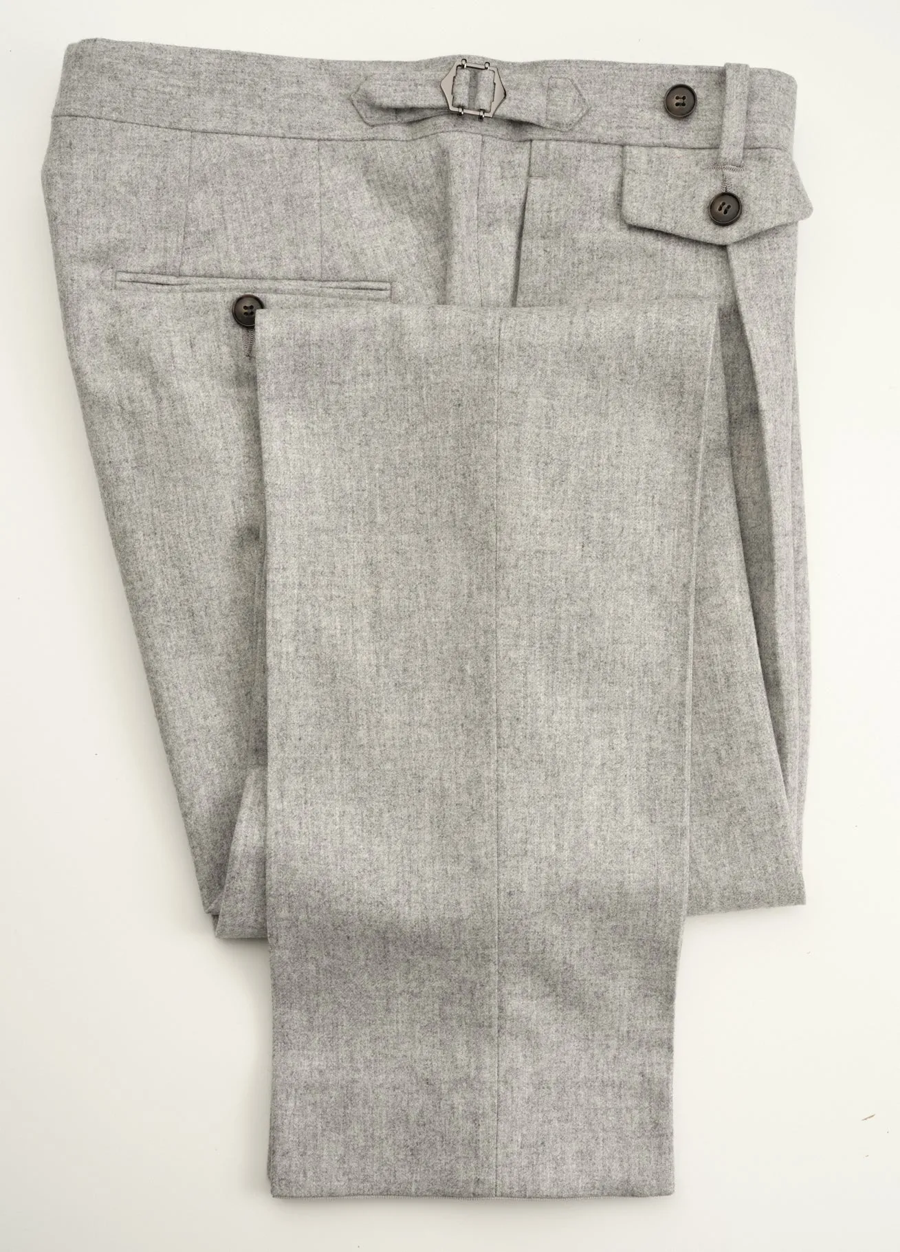 New Suitsupply Havana Light Gray Circular Wool Flannel Suit - Size 42S