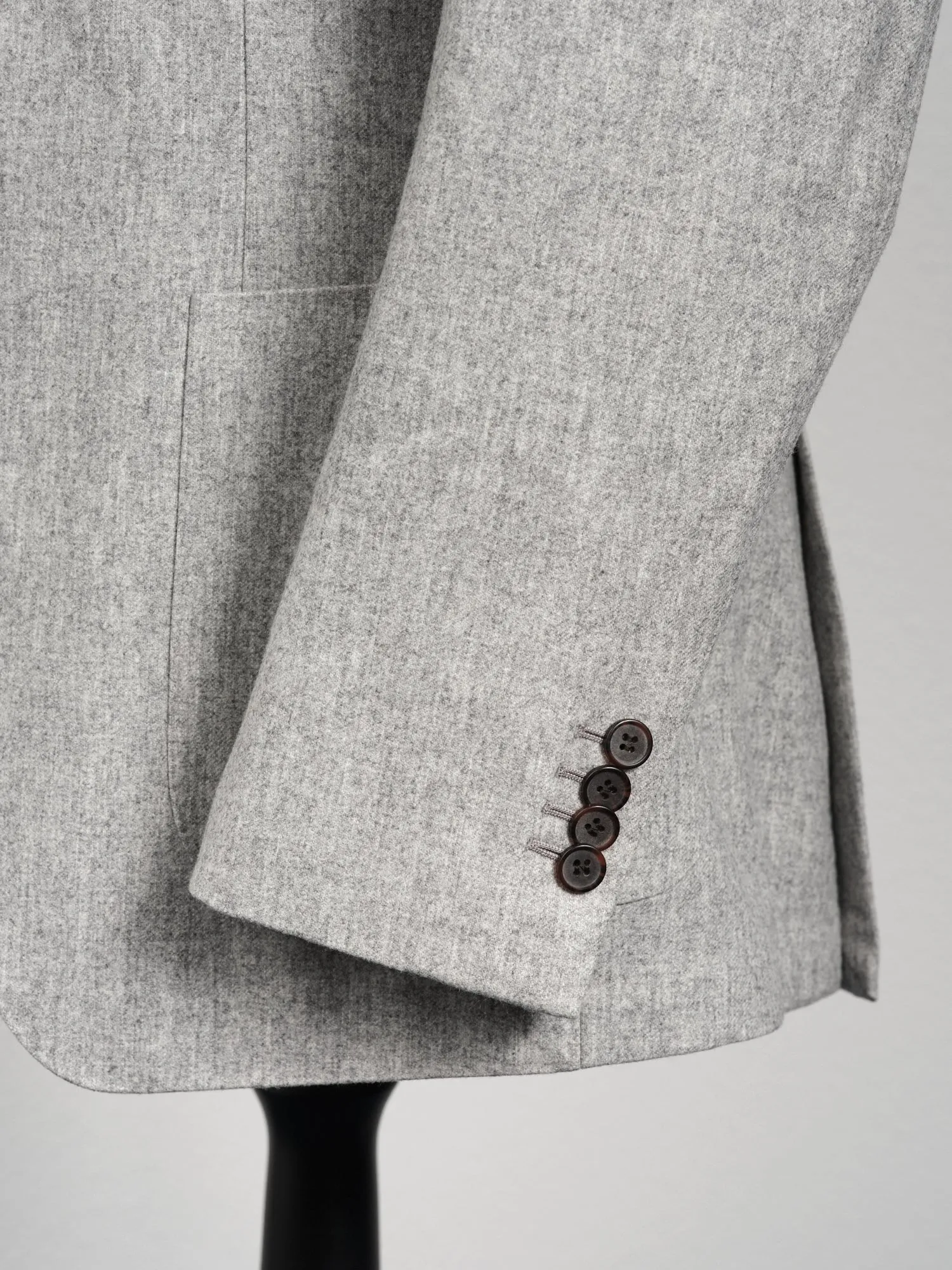 New Suitsupply Havana Light Gray Circular Wool Flannel Suit - Size 42S