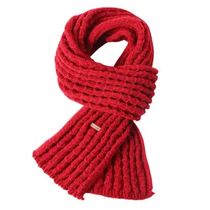 New Winter Knitted Scarf for Female Students, Solid Color, Internet-Famous, with High-End Korean Style and Thickened Woolen Muffler.C-241125-2