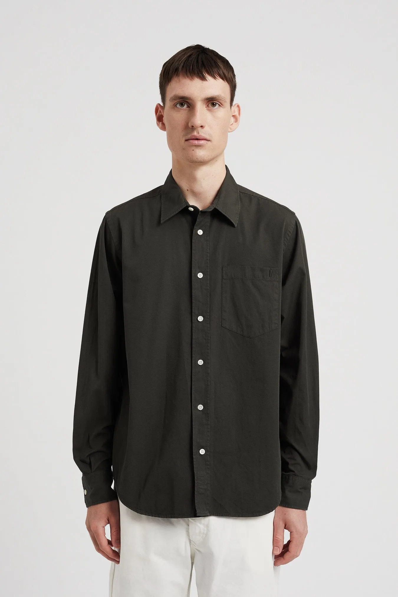 Norse Projects Algot Twill Shirt Black Olive