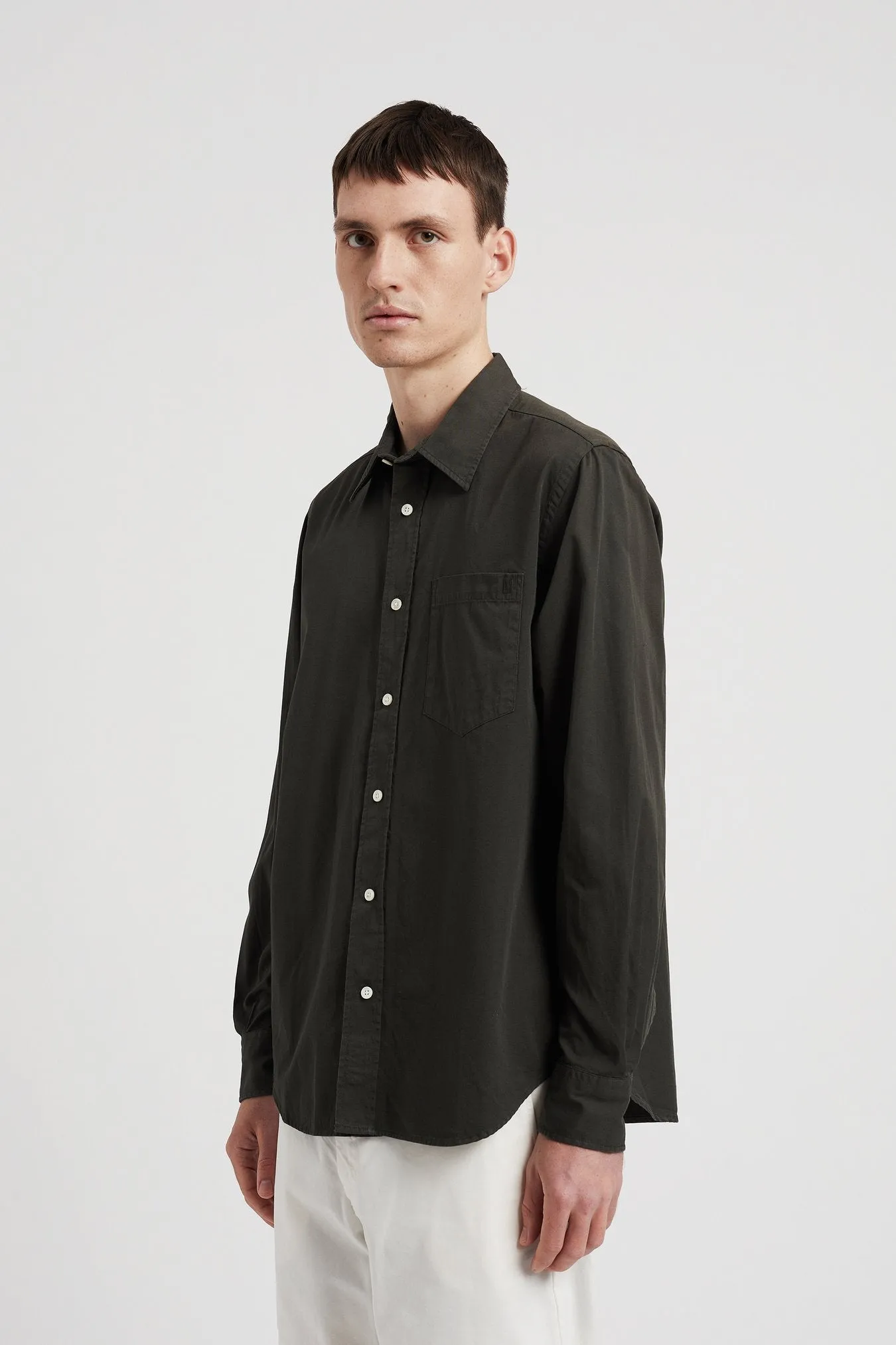 Norse Projects Algot Twill Shirt Black Olive
