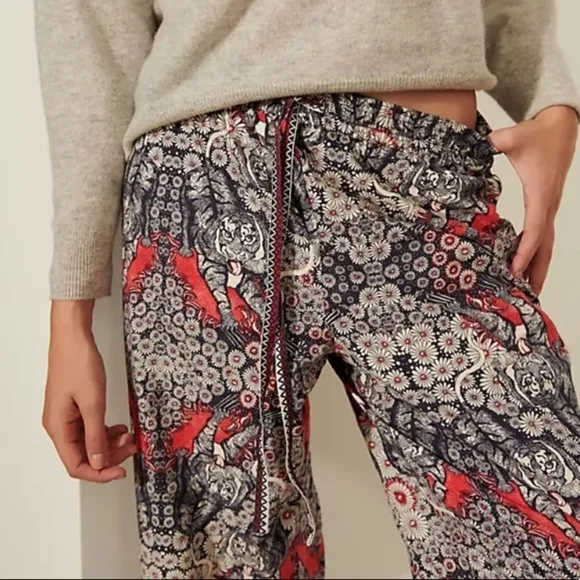 NWT Anthropologie Florence Balducci Menagerie Flannel Printed Sleep Pants