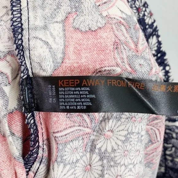 NWT Anthropologie Florence Balducci Menagerie Flannel Printed Sleep Pants