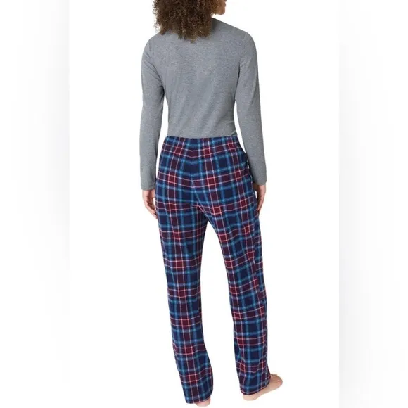 NWT pj set Eddie bower 3 set pj set waffle flannel grey purple and blue.sz XXL