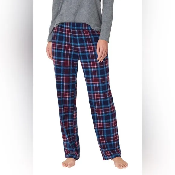 NWT pj set Eddie bower 3 set pj set waffle flannel grey purple and blue.sz XXL