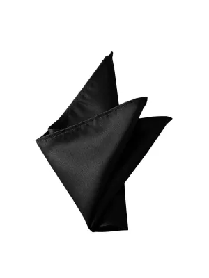 NZ Bridal Black Satin Pocket Square Men's Wedding Accessories