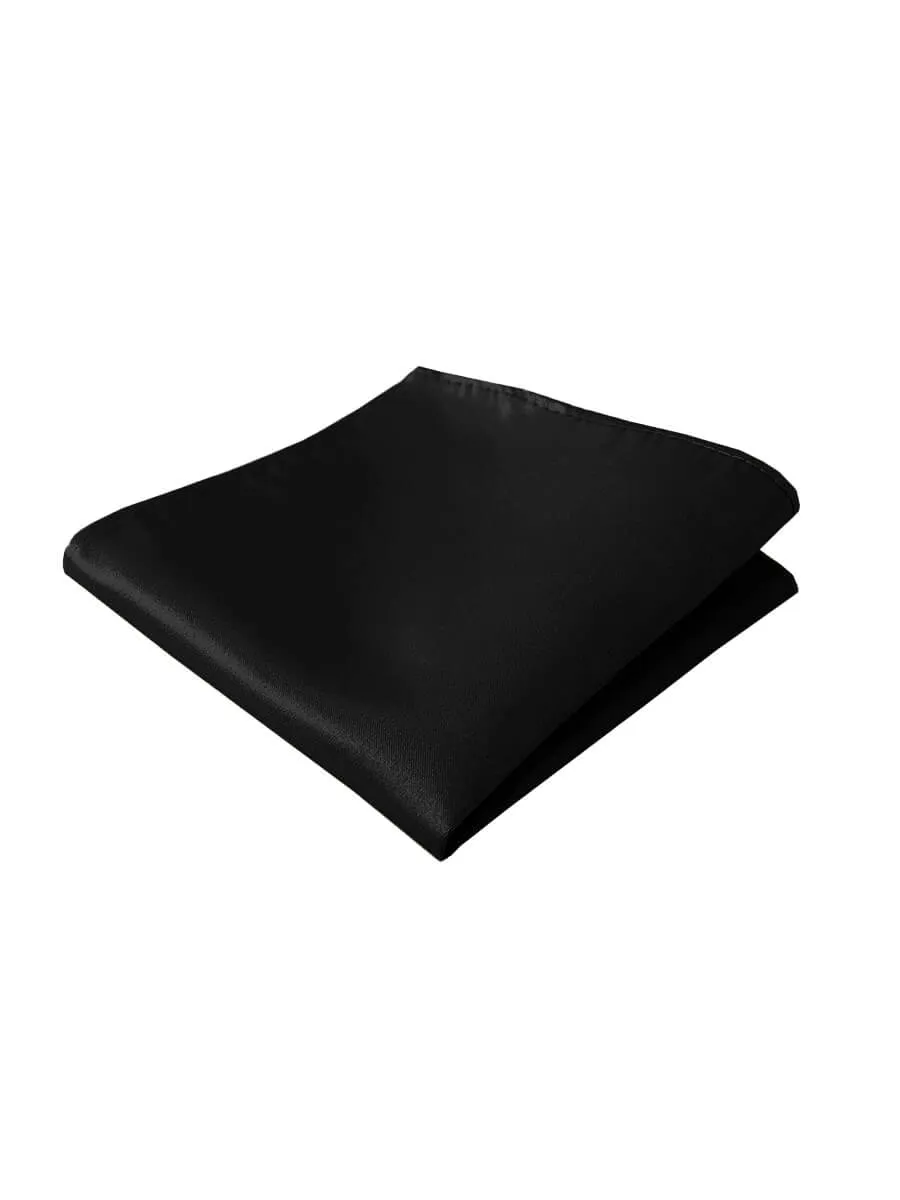 NZ Bridal Black Satin Pocket Square Men's Wedding Accessories