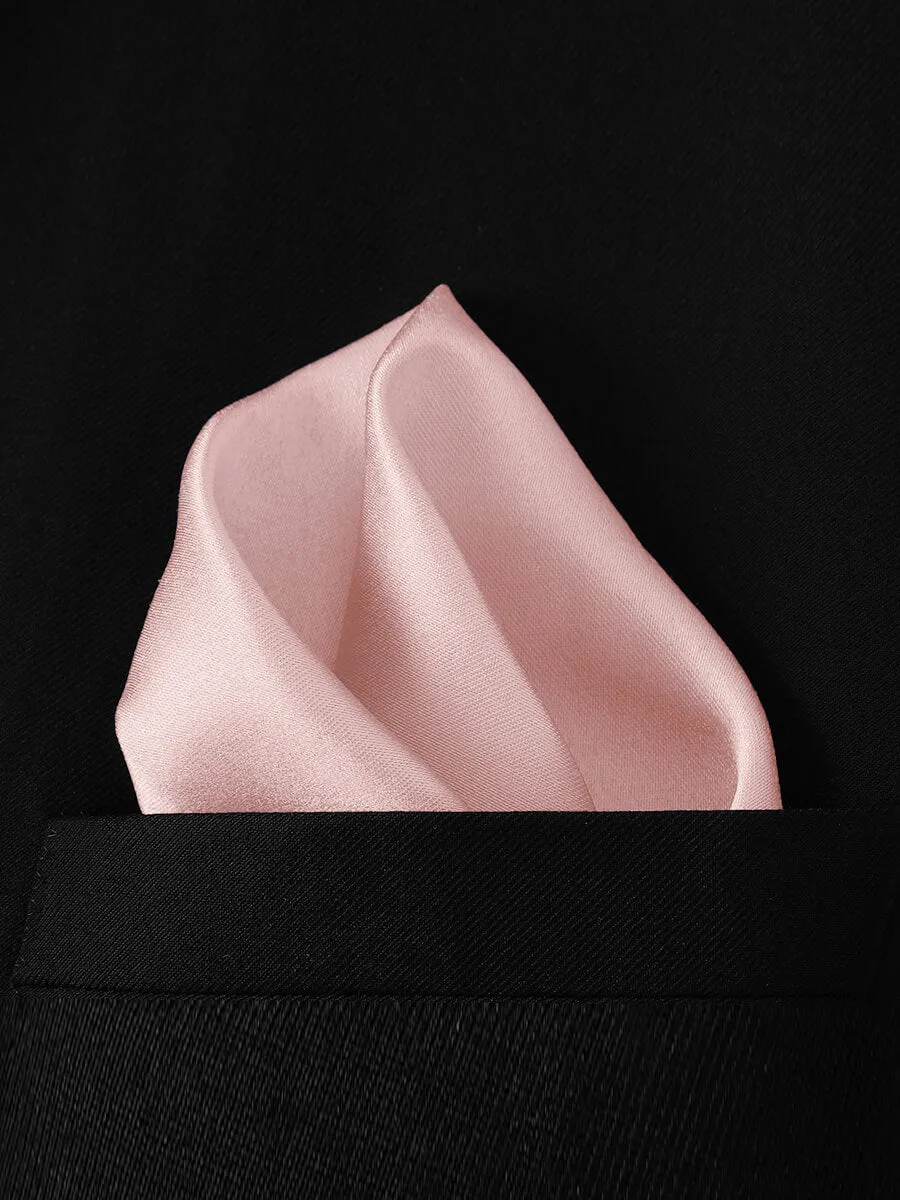NZ Bridal Blush Satin Pocket Square Men's Wedding Accessories
