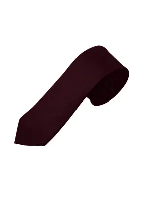 NZ Bridal Cabernet Satin Skinny Tie Men's Wedding Accessories