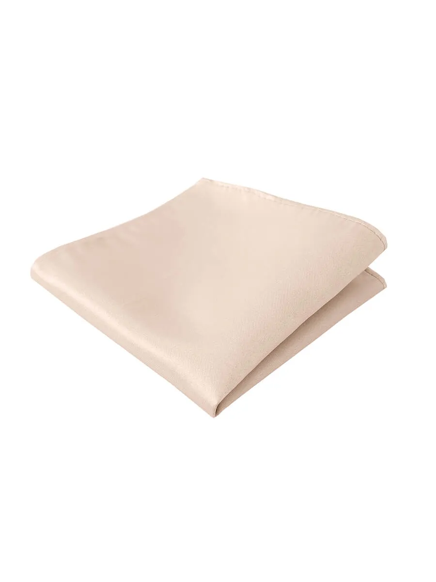NZ Bridal Champagne Satin Pocket Square Men's Wedding Accessories