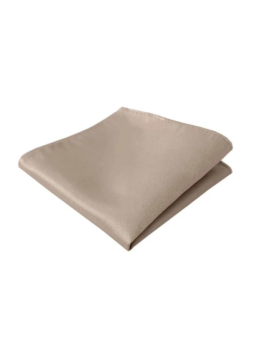 NZ Bridal Taupe Satin Pocket Square Men's Wedding Accessories