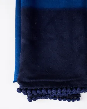 ombre satin cashmere weave stole - midnight