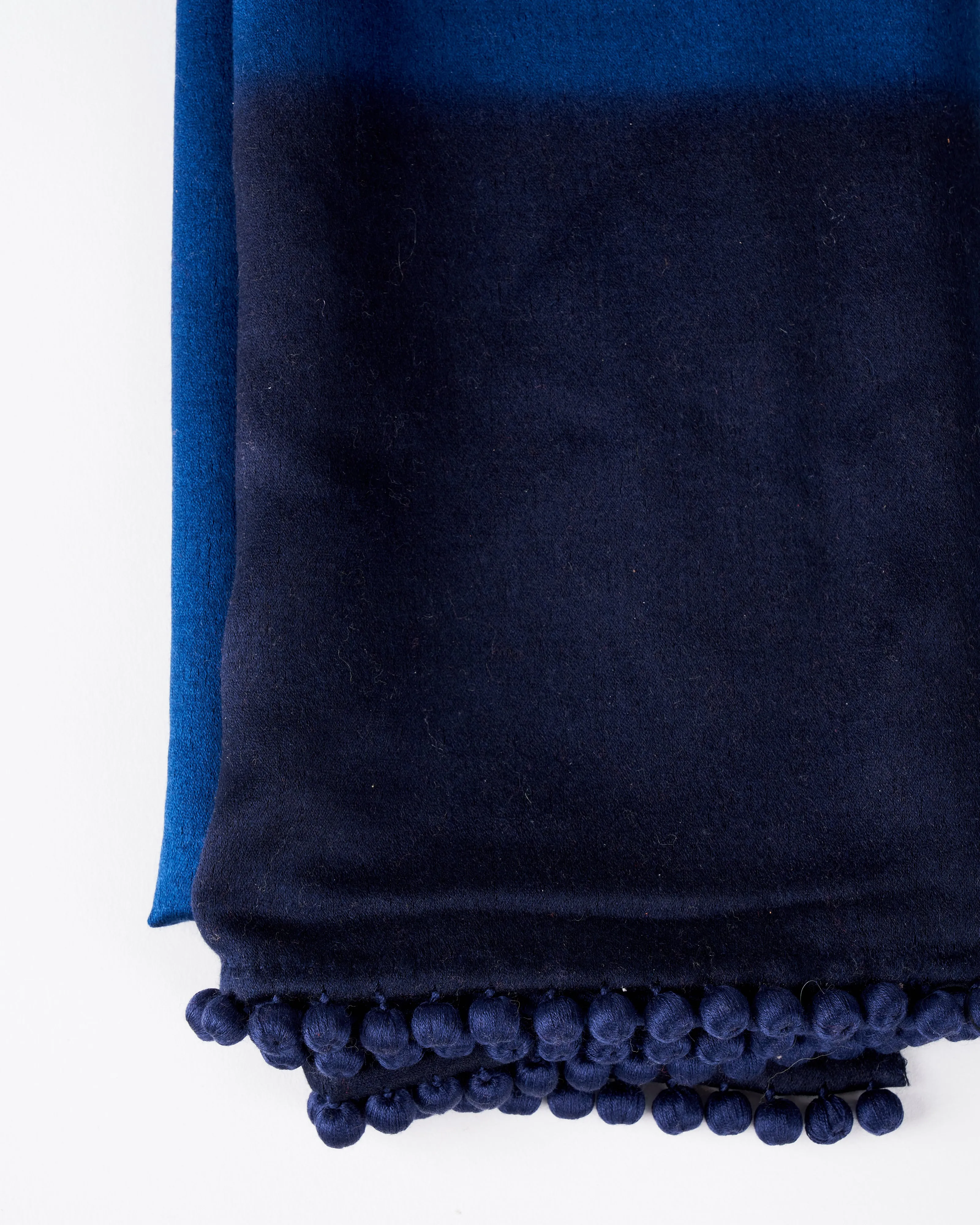 ombre satin cashmere weave stole - midnight