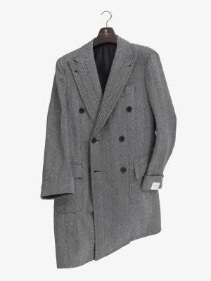 Orazio Luciano x Enis İnci - Handcrafted Double-Breasted Herringbone Coat