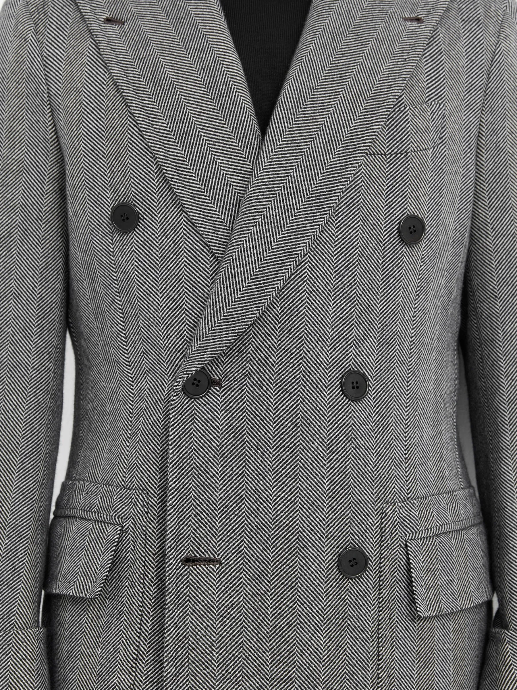 Orazio Luciano x Enis İnci - Handcrafted Double-Breasted Herringbone Coat