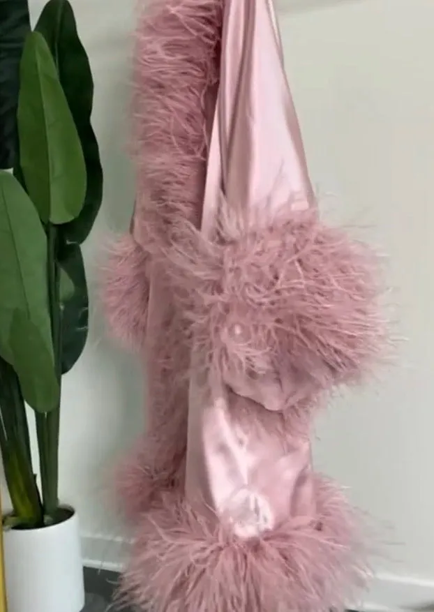 Oyemwen Midi Length Feathered Robe (Custom Colors Available)
