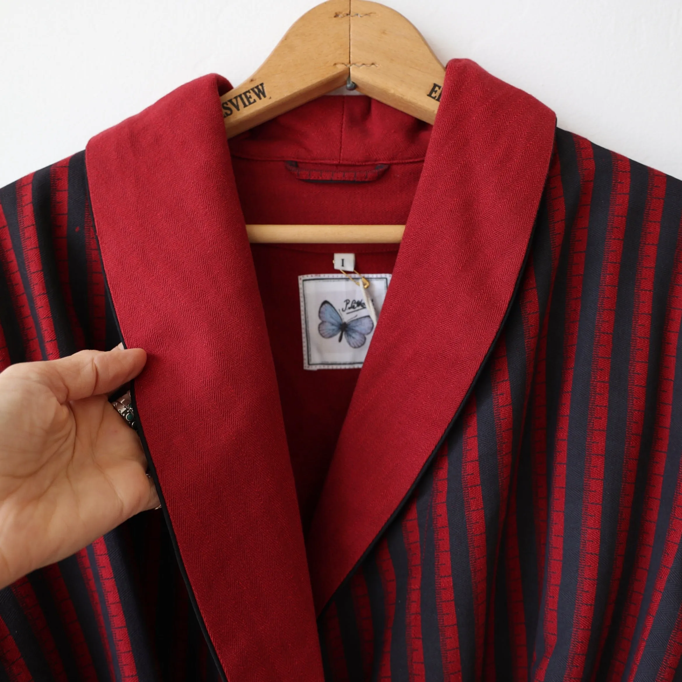 P. Le Moult Smoking Jacket - Red/Black Stripes