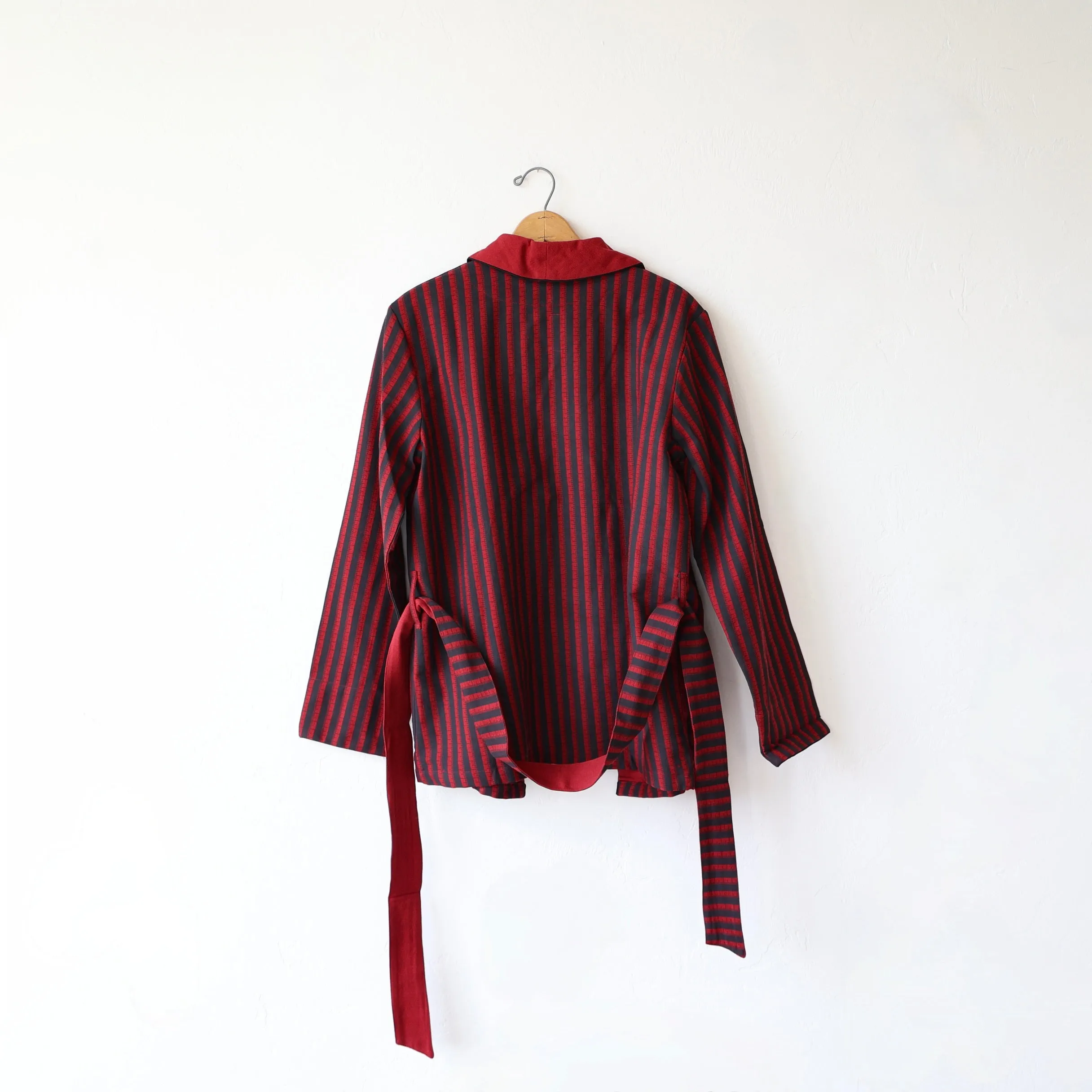 P. Le Moult Smoking Jacket - Red/Black Stripes