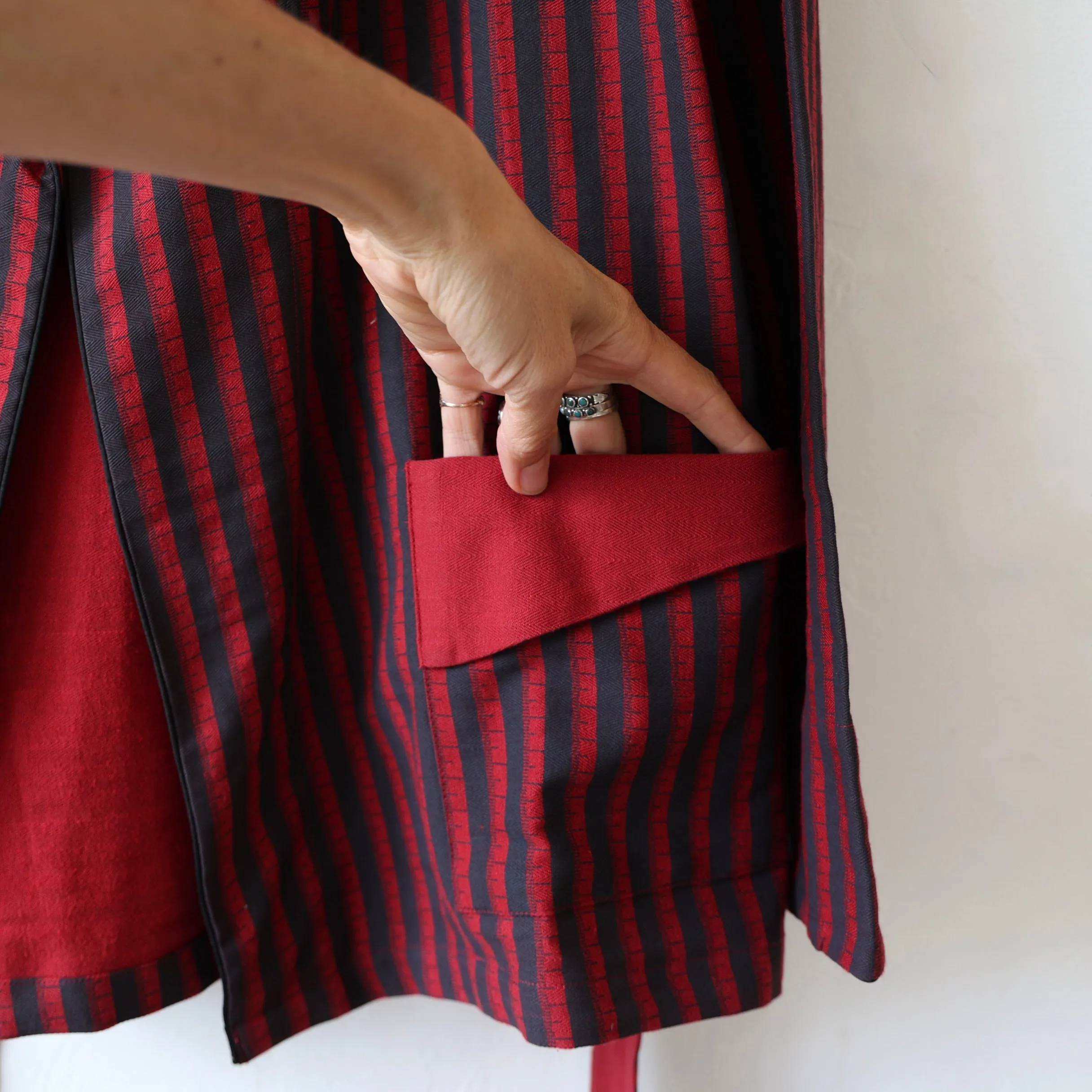 P. Le Moult Smoking Jacket - Red/Black Stripes