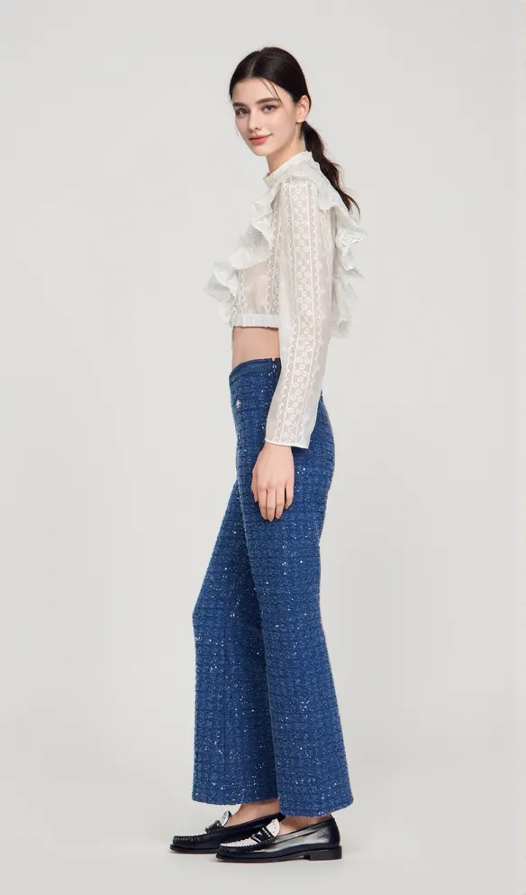 Palmira Tweed Trousers in blue