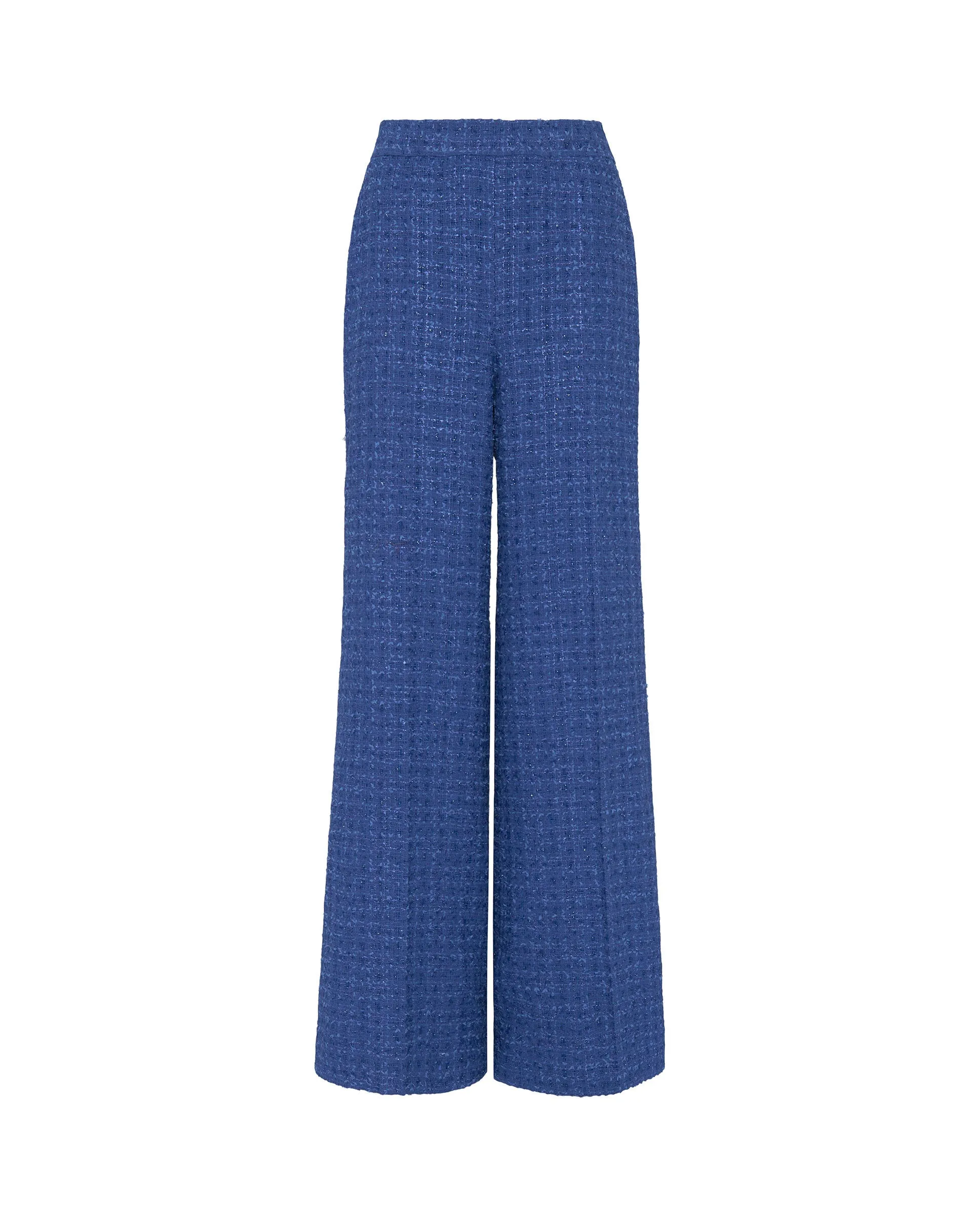 Pantalón azul de tweed brillante