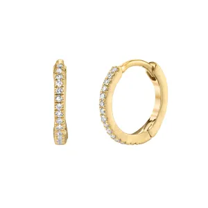 Pave Satin Huggies - 8mm