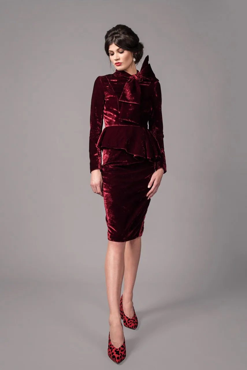 Peplum bow suit - Tweed