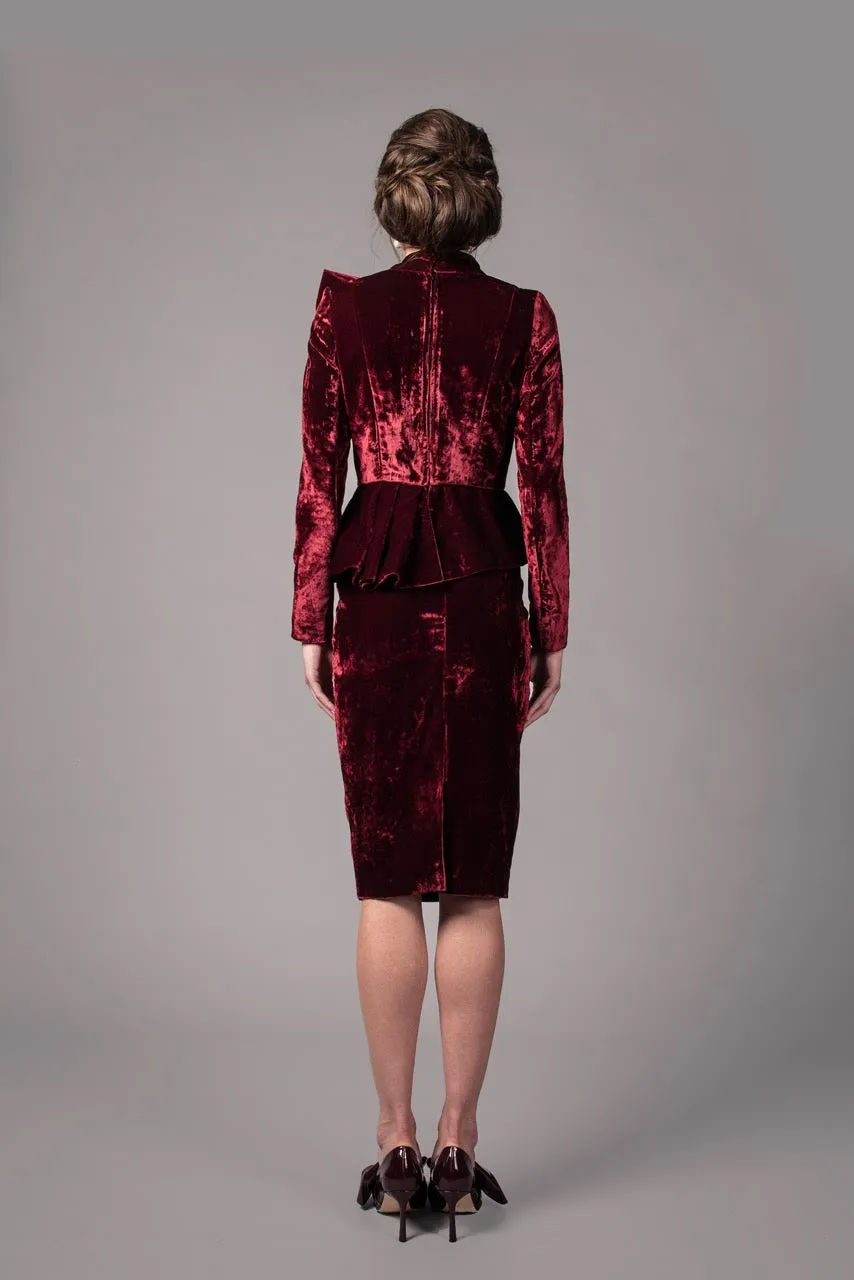 Peplum bow suit - Tweed