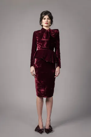 Peplum bow suit - Tweed