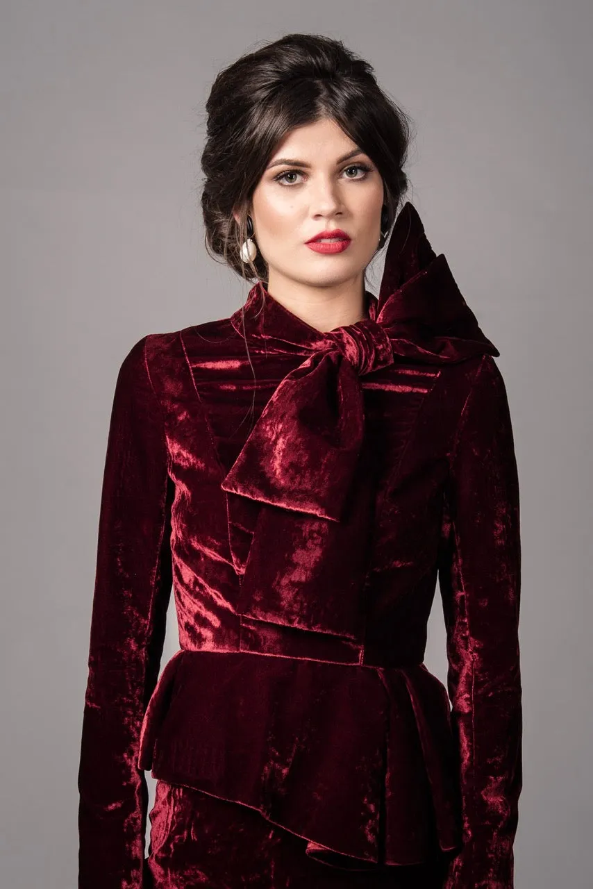 Peplum bow suit - Tweed