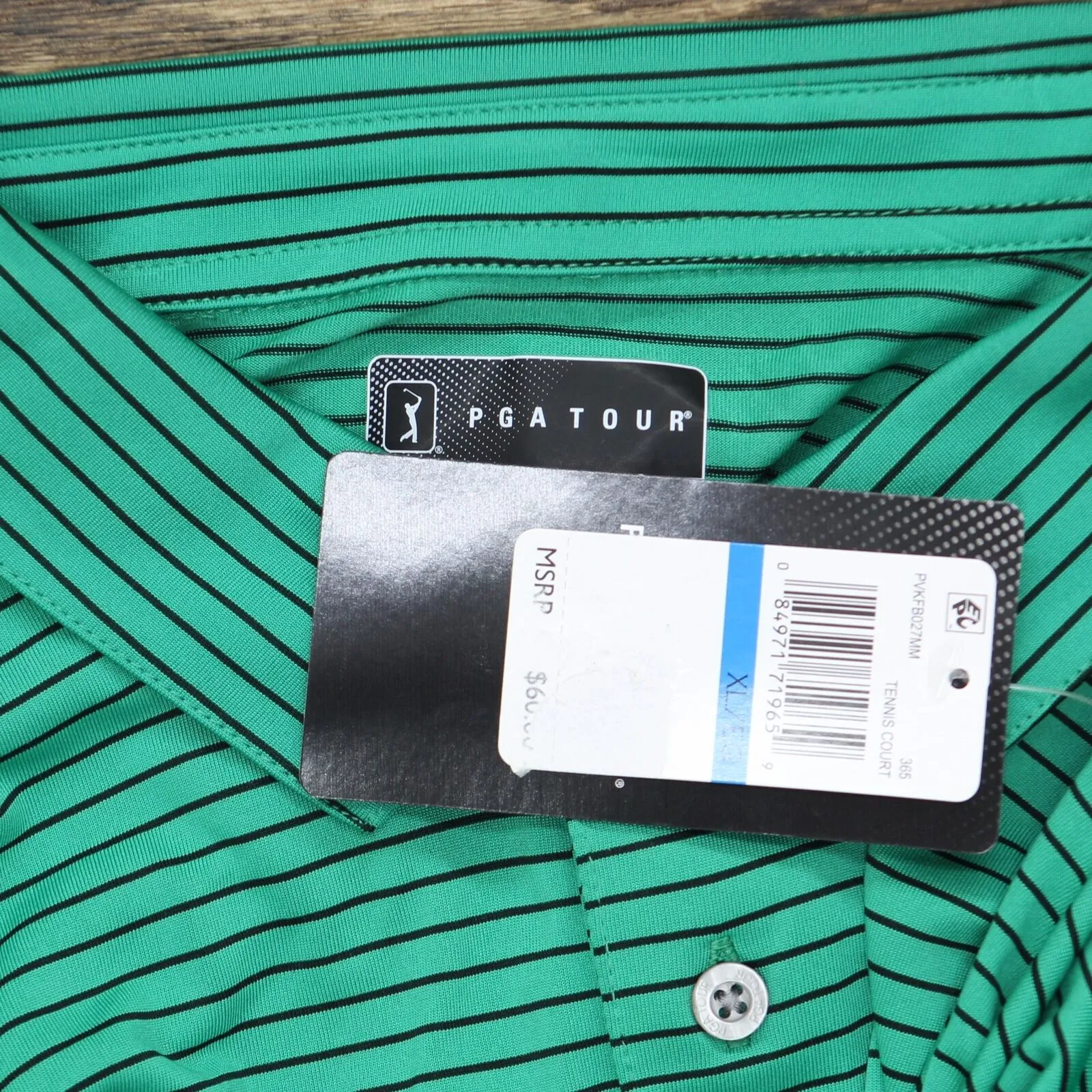 Pga Tour Men's Feeder Stripe Performance Golf Polo Shirt